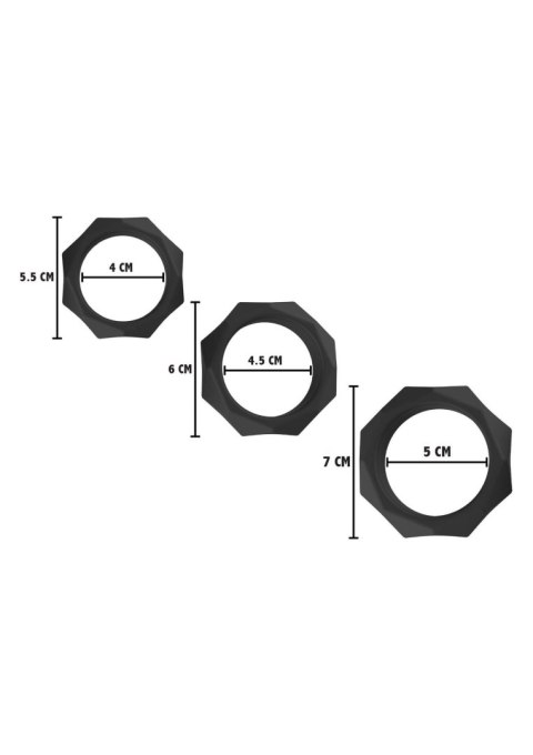 Zestaw Pierścieni Erekcyjnych Heavy C-Ring Black