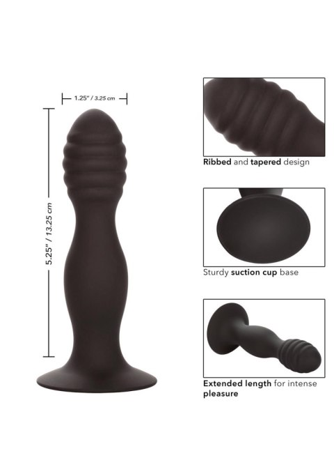 Czarny Prążkowany Plug Analny