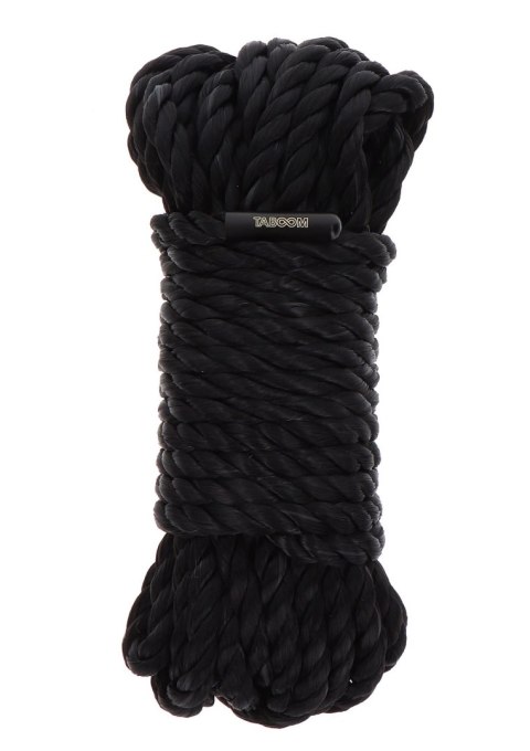 Miękka lina BDSM do bondage, 10 m, 7 mm, czarna