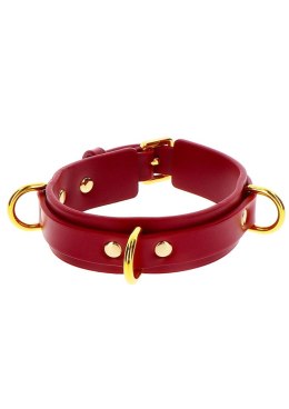 Luksusowa Obroża z D-Ringiem Deluxe - Czerwona
