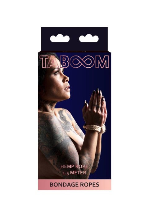 Lina Konopna TABOOM do Bondage – 1,5 m, 7 mm, Naturalny Odcień