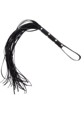 Długi pejcz flogger z ćwiekami Extreme, Czarny