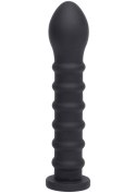 Czarne Dildo Prążkowane Easy-Lock, 19 cm