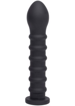 Czarne Dildo Prążkowane Easy-Lock, 19 cm