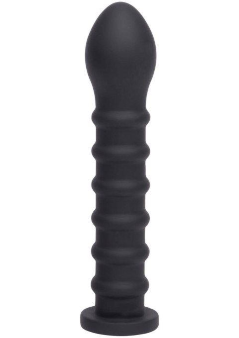 Czarne Dildo Prążkowane Easy-Lock, 19 cm