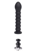 Czarne Dildo Prążkowane Easy-Lock, 19 cm