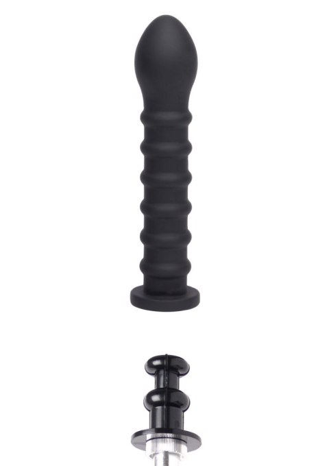 Czarne Dildo Prążkowane Easy-Lock, 19 cm