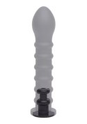 Czarne Dildo Prążkowane Easy-Lock, 19 cm