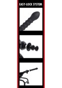 Czarne Dildo Prążkowane Easy-Lock, 19 cm
