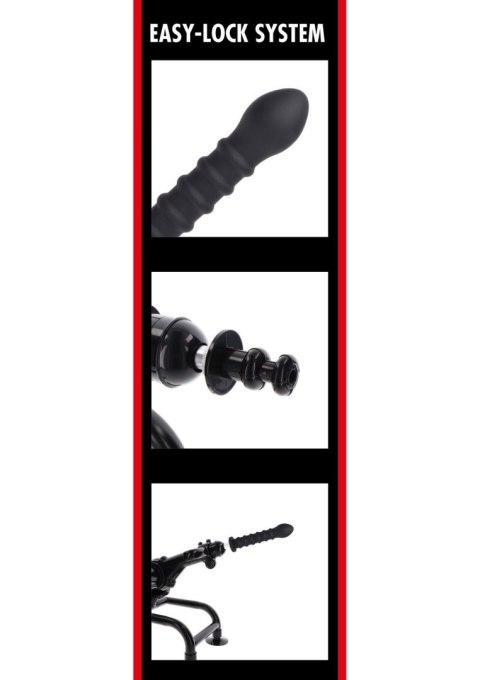 Czarne Dildo Prążkowane Easy-Lock, 19 cm