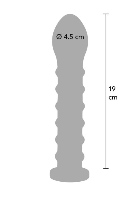 Czarne Dildo Prążkowane Easy-Lock, 19 cm