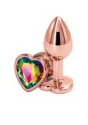 Elegancki Plug Analny z Sercem Rose Gold, Wielobarwny