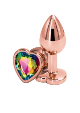 Elegancki Plug Analny z Sercem Rose Gold, Wielobarwny
