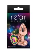 Elegancki Plug Analny z Sercem Rose Gold, Wielobarwny