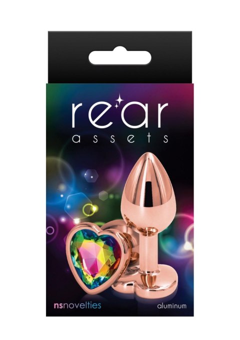Elegancki Plug Analny z Sercem Rose Gold, Wielobarwny
