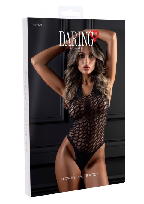 Czarne body Halter z siateczki Flow Net