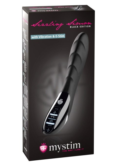 Wibrator Sizzling Simon z E-stymulacją, Czarny