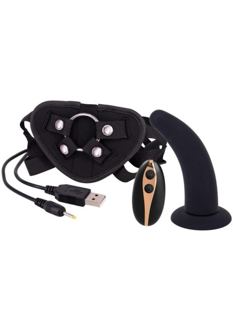Czarne Wibrujące Dildo Strap-On 12,5 cm