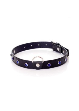 Ekskluzywna Obroża Fetish B-Series z Granatowymi Kryształami – 2 cm