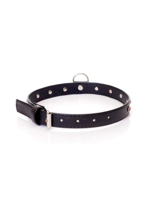 Ekskluzywna obroża Fetish B-Series z różowymi kryształkami, 2 cm