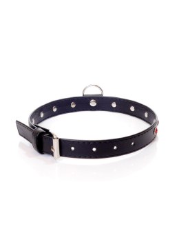 Zmysłowa obroża Fetish B z czerwonymi kryształkami - 2 cm
