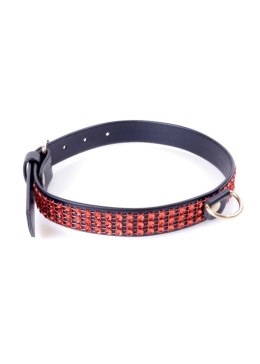 Ekskluzywna Obroża B-Series z Czerwonymi Kryształkami – 2 cm
