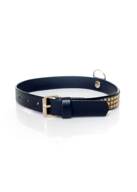 Fetish B-Series: Złota Obroża z Kryształkami 2 cm