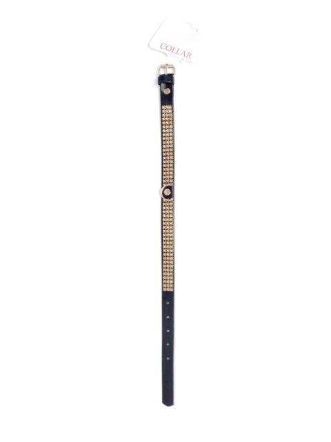 Fetish B-Series: Złota Obroża z Kryształkami 2 cm