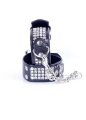 Eleganckie kajdanki Fetish B-Series z kryształkami, srebrne 3 cm