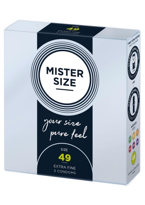 MISTER SIZE Prezerwatywy 49mm Naturalne (3 sztuki)