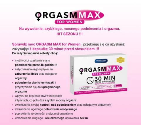 Orgasm Max for Women – Dwie Kapsułki Intensywnych Doznań