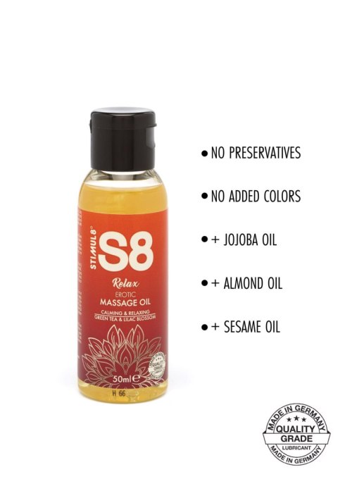 Ekskluzywny Olejek do Masażu S8 50ml – Zielona Herbata i Kwiat Bzu