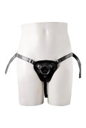 Uprząż do Strap-on z PU z Dwoma Pierścieniami, Czarna