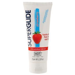 Żel-HOT Superglide STRAWBERRY – Jadalny Lubrykant na Bazie Wody, Truskawkowy, 75ml