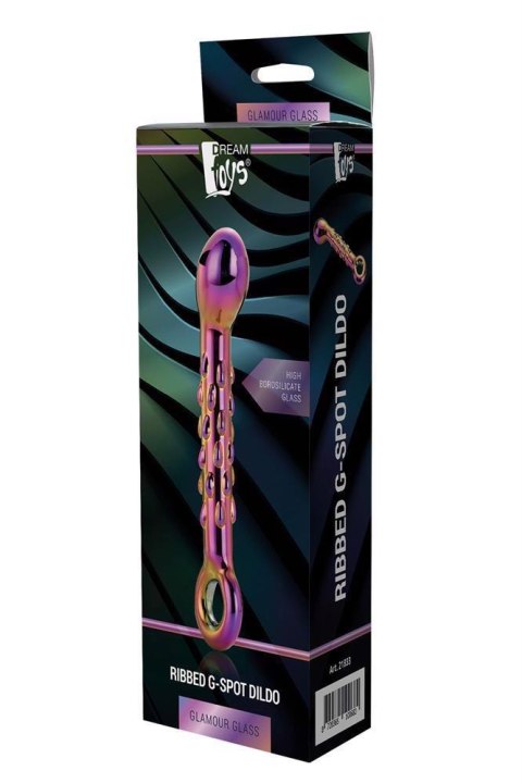 Szklane Dildo Glamour z Wypustkami, Stymulujące Punkt G