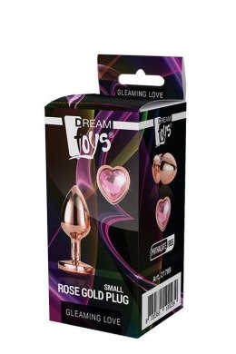 Elegancki Korek Analny Rose Gold Gleaming Love - Mały