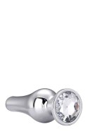 Gleaming Love: Srebrny Korek Analny z Klejnotem, Rozmiar M