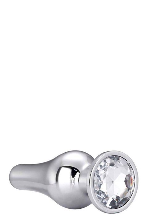 Gleaming Love: Srebrny Korek Analny z Klejnotem, Rozmiar M