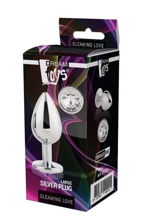 Duży Srebrny Korek Analny Gleaming Love