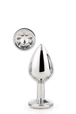 Lśniący Srebrny Korek Analny Gleaming Love – Rozmiar M