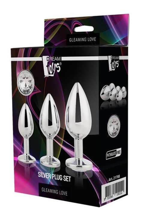 Lśniący Zestaw Srebrnych Plugów Analnych 'Gleaming Love'