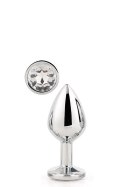 Mały Plug Analny 'Gleaming Love' Srebrny z Klejnotem