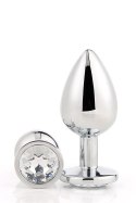 Mały Plug Analny 'Gleaming Love' Srebrny z Klejnotem