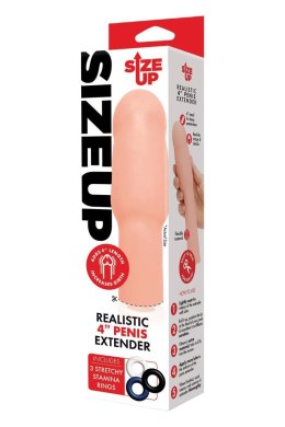 Size Up – Wyjątkowo Realistyczny Przedłużacz Penisa 4 Cale, Kolor Cielisty