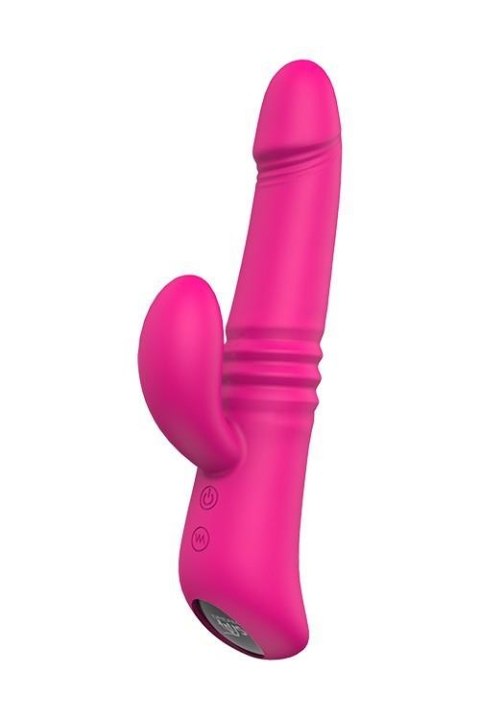 Vibes of Love: Rozgrzewający Wibrator z Ruchem Posuwistym i Stymulatorem Łechtaczki – Magenta