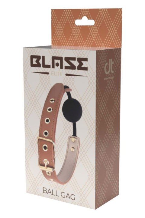BLAZE ELITE Elegancki Knebel z Kulką w Koniakowym Odcieniu ze Skóry Wegańskiej