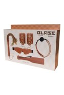 Luksusowy Zestaw BDSM Blaze Elite z Wegańskiej Skóry w Kolorze Koniaku