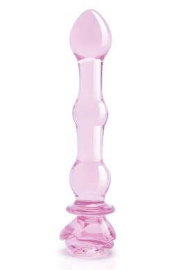 Dildo Szklane Glaze z Różanym Pąkiem i Koralikami
