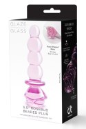 Szklany korek analny Glaze Rosebud z delikatnymi perełkami