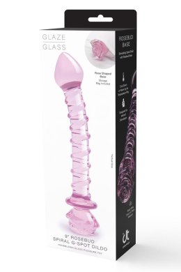 Ekskluzywne Szklane Dildo Spiralne z Punktem G 'Rosebud' Glaze Glass